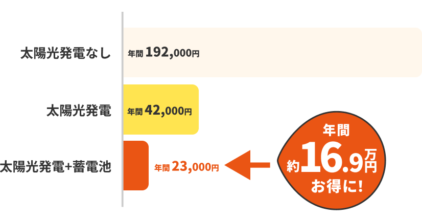 年間の電気代のイメージグラフ